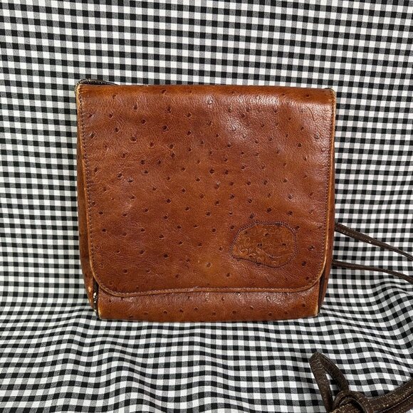 Carlos Falchi Handbags - Carlos Falchi Vintage Crossbody Front Flap Brown Leather Handbag Purse